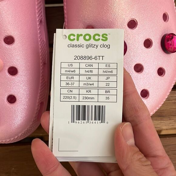 Crocs Classic Glitzy Clog Flamingo Women Size 6 Men Size 4 - Picture 8 of 8